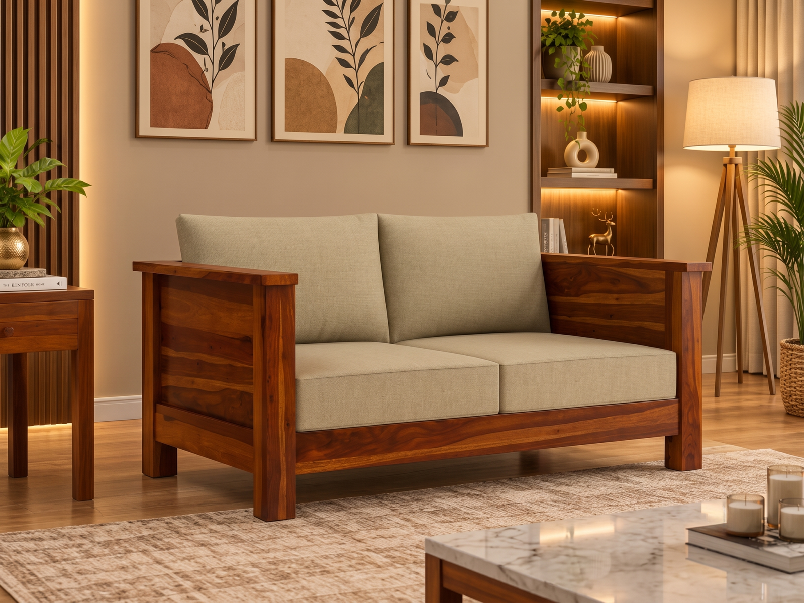 Marriott Wooden Sofa 2 Seater