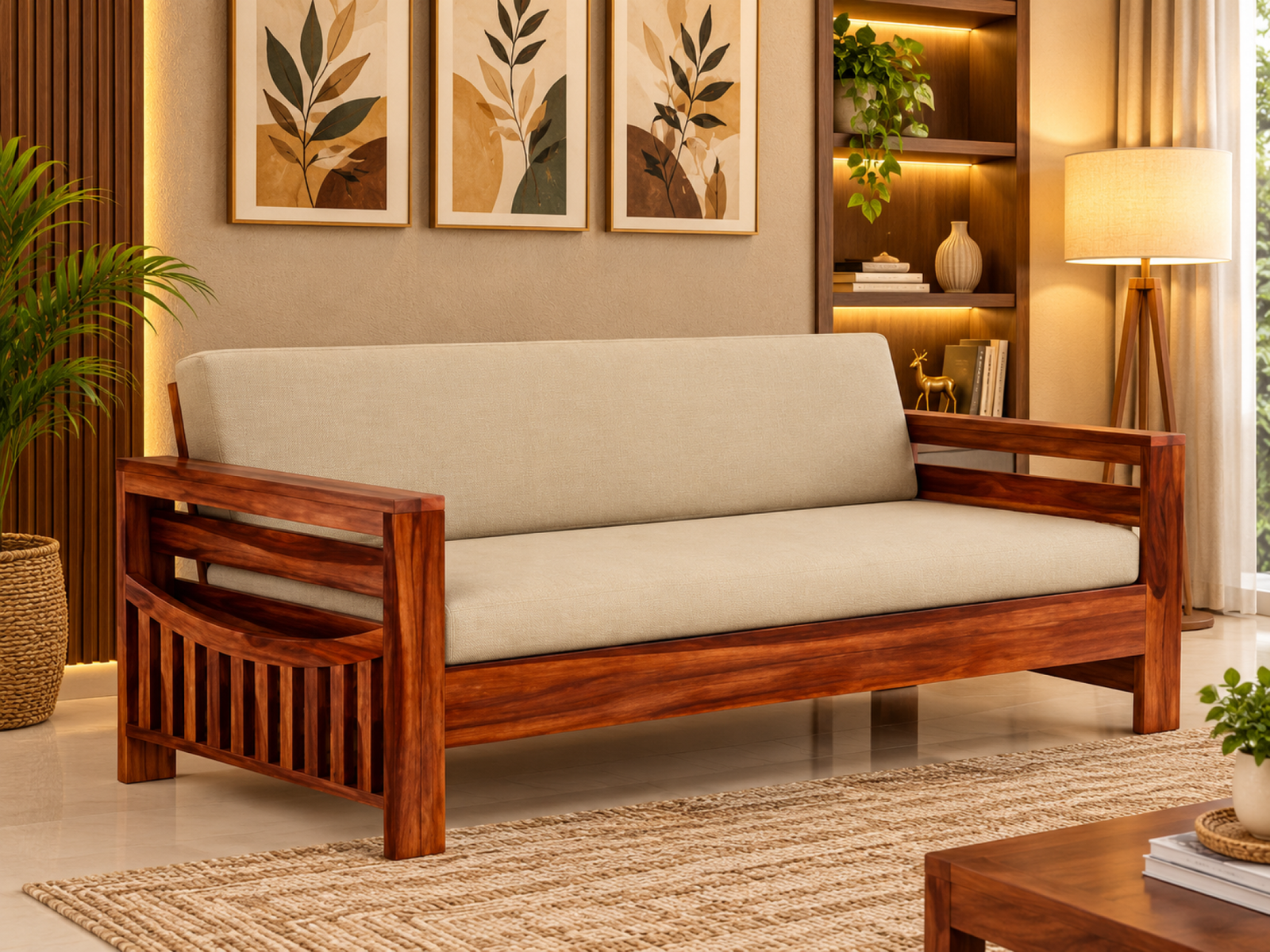 Agnes Solid wood Sofa 3 Seater