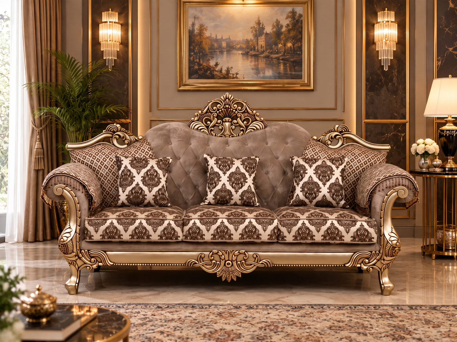 Mural Sofa 3 Seater in dark
