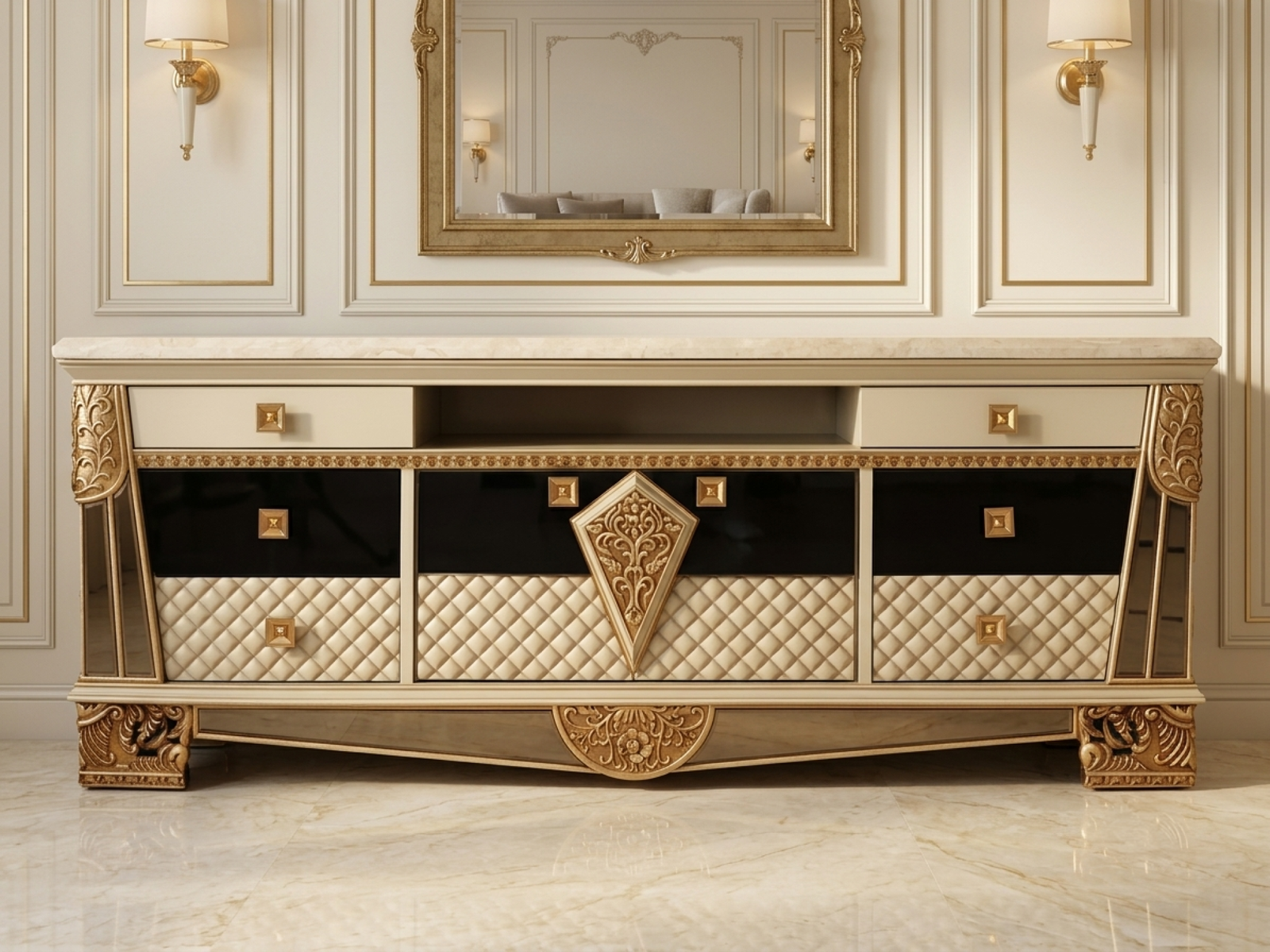 Supreme Sideboard   With Marble Top
