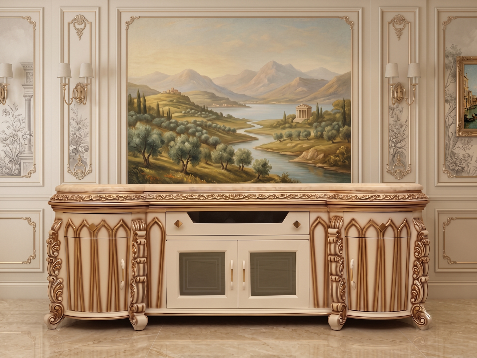 Craft Sideboard  With Marble Top