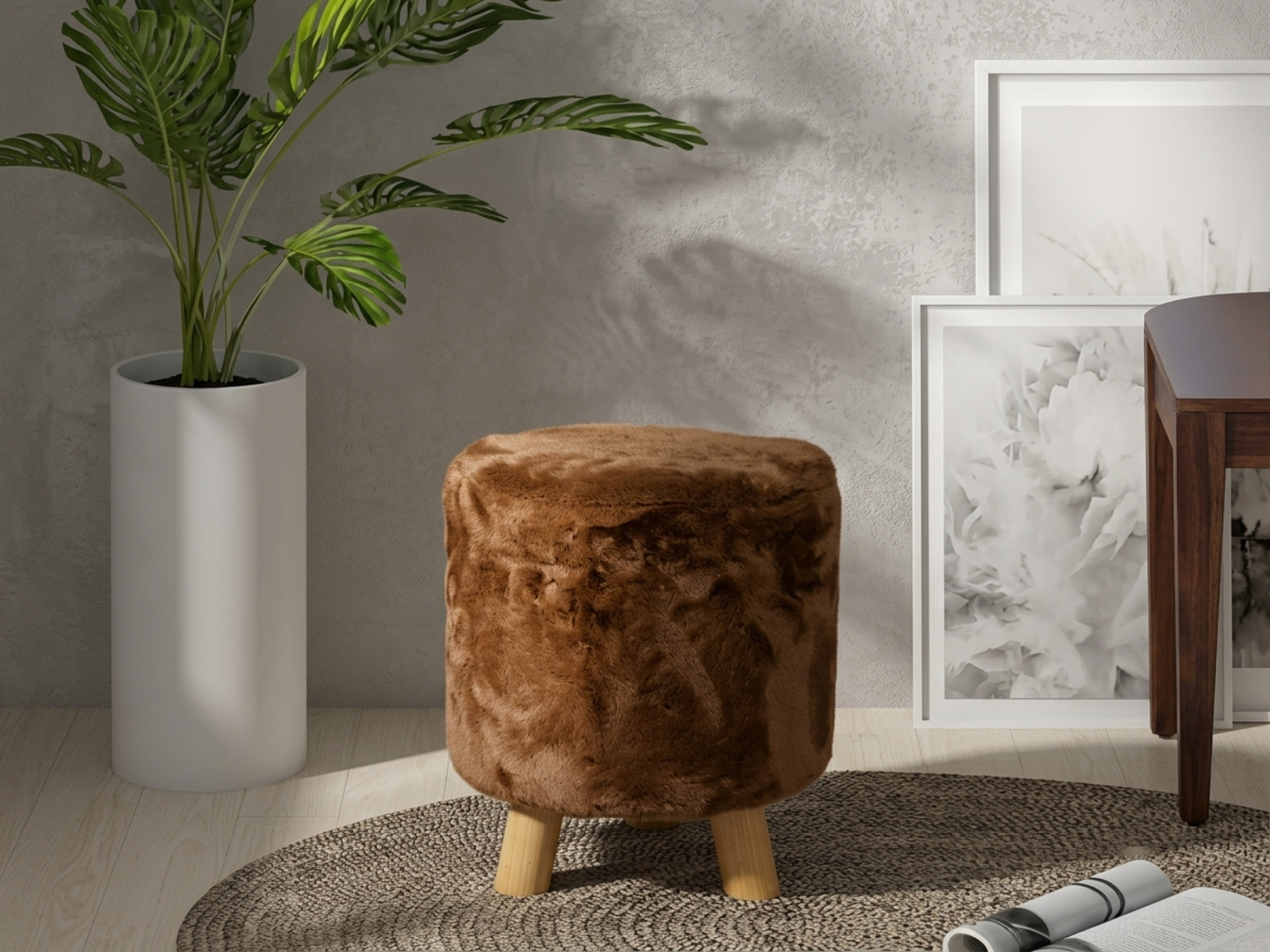 Magic Stool-5581 In Brown Color