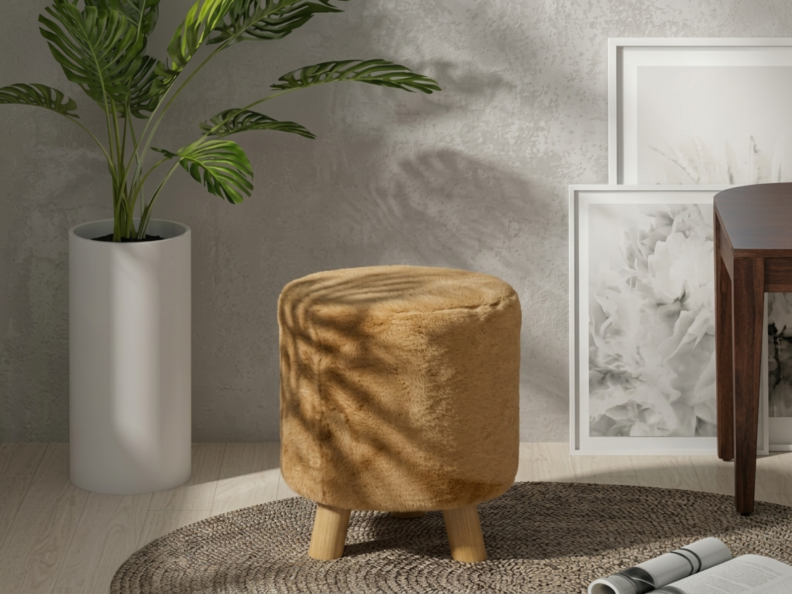 Magic Stool-5581 In Cream Colour