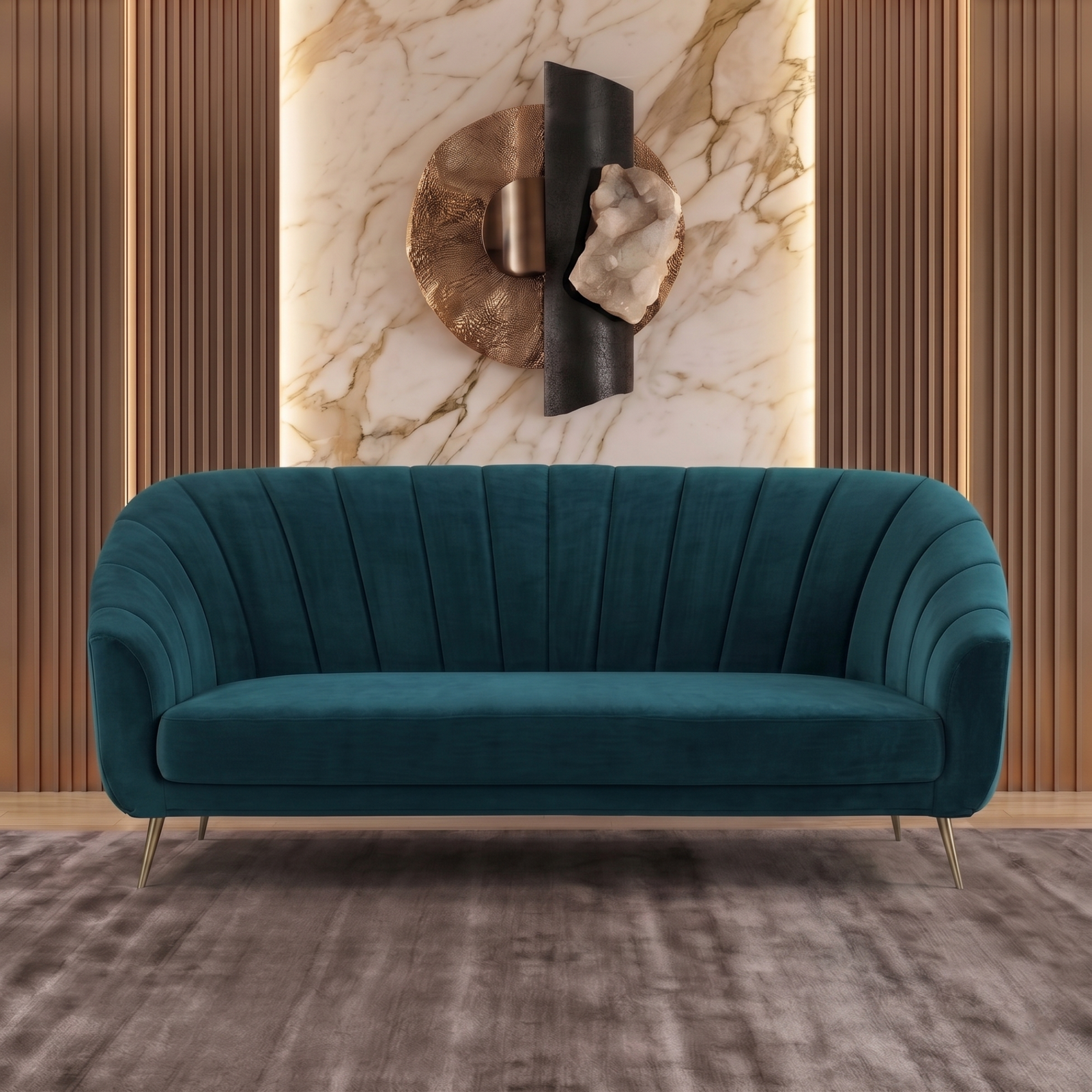 Monaco Sofa 3 Seater In Blue Color