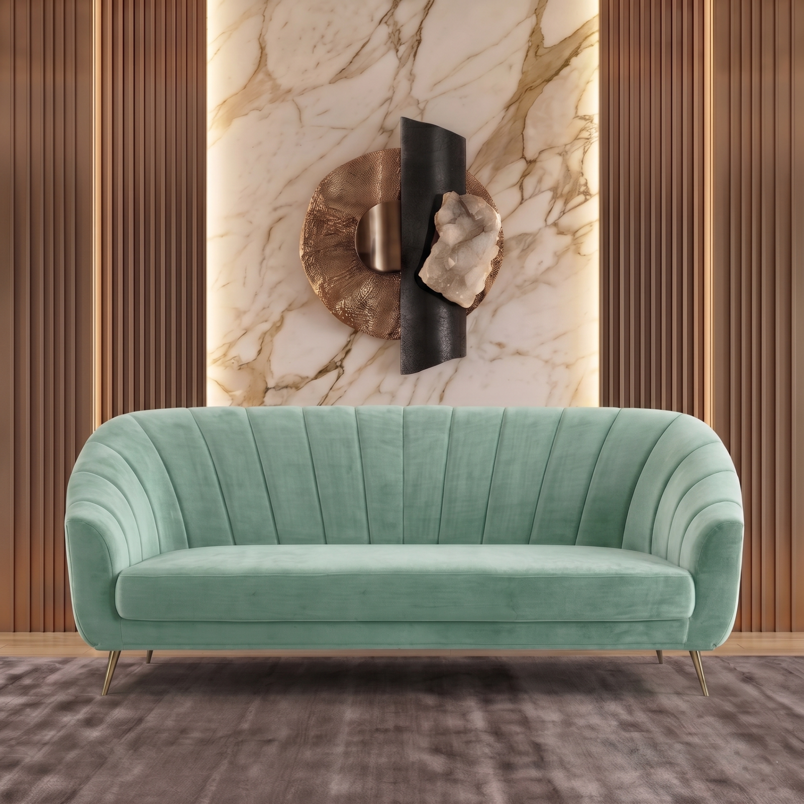 Monaco Sofa 3 Seater In Green Color