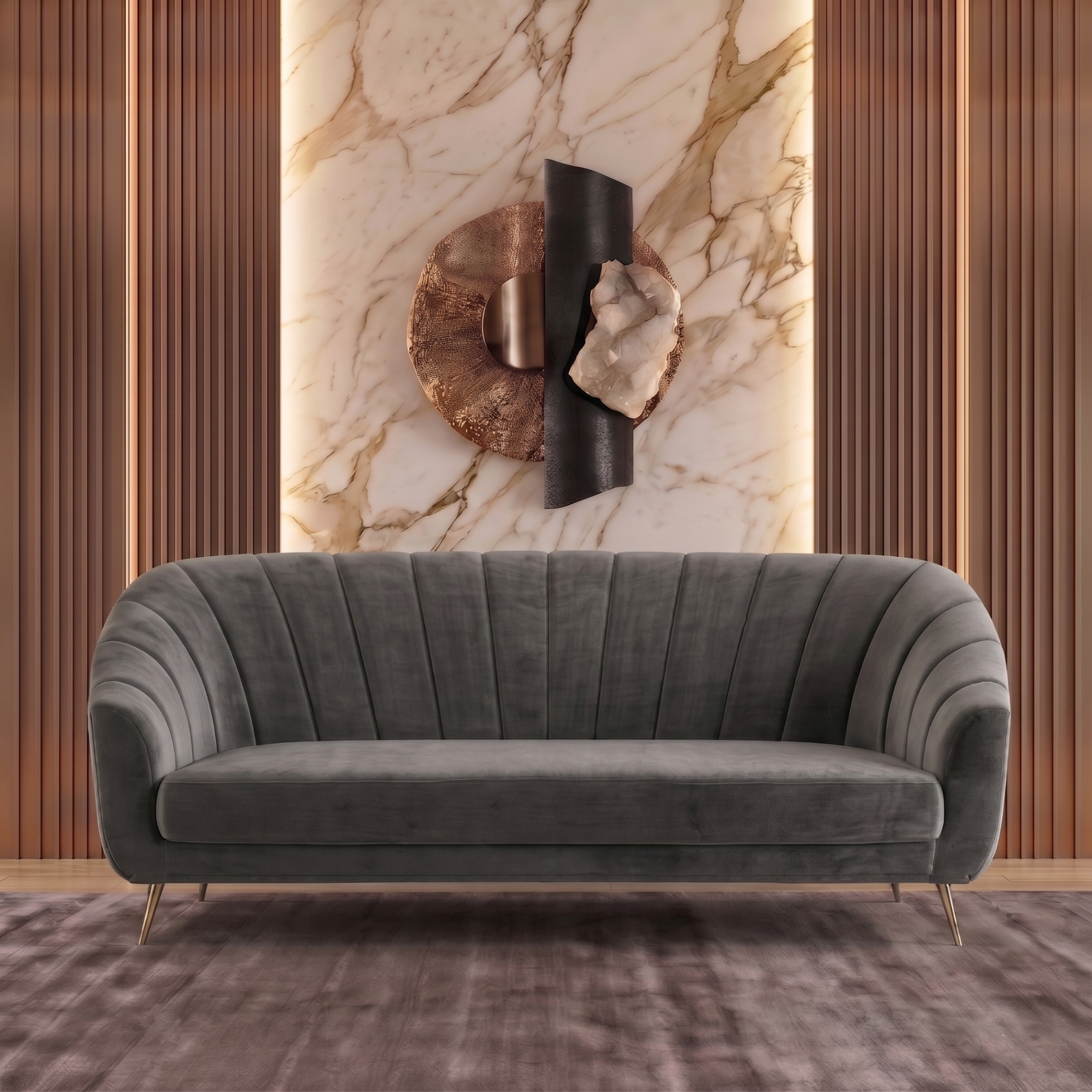 Monaco 3 Seater Sofa In Grey Color