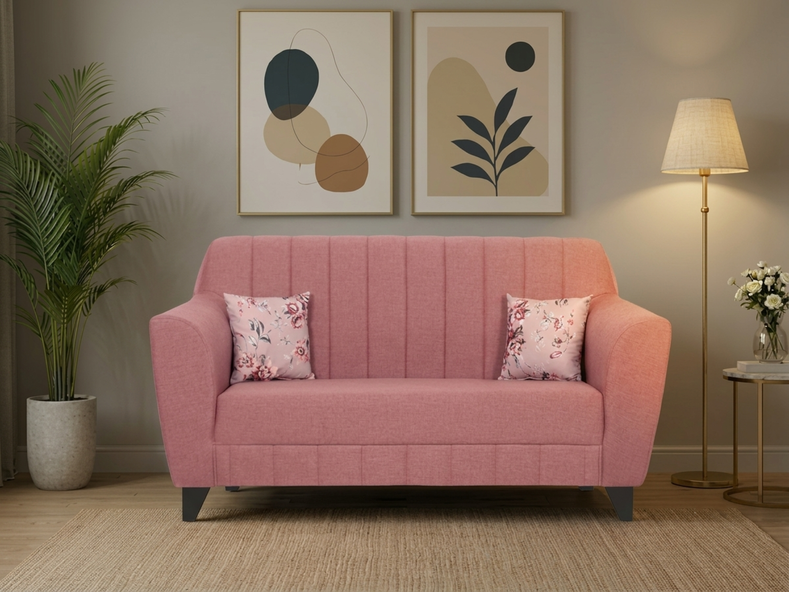 Agusto Sofa 2 Seater In Pink Color