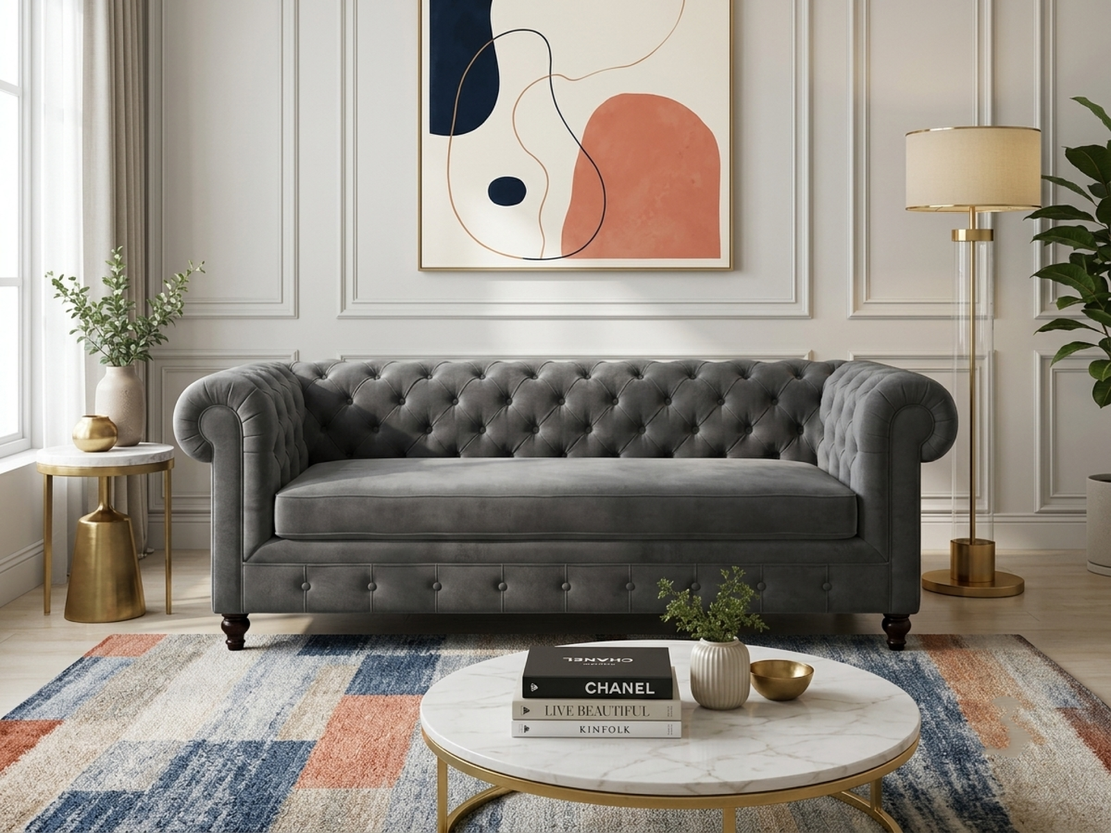 Royaliss 3 seater sofa in Charcoal Grey Color