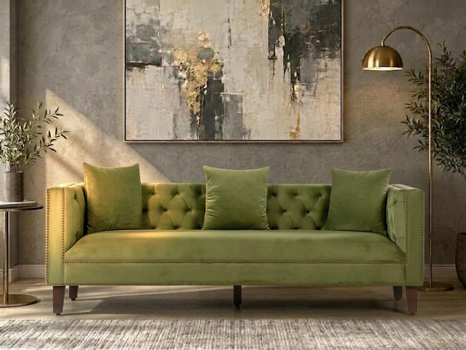 Adalia Sofa 3 Seater in Green Color