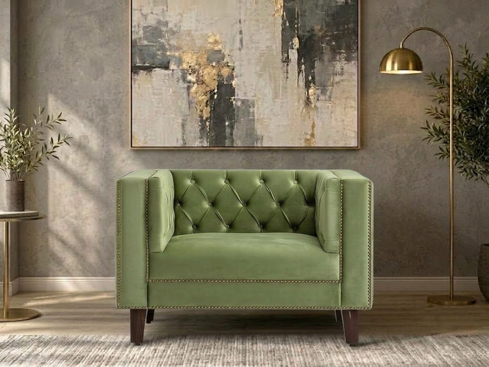 Adalia Sofa 1 Seater in Green Color