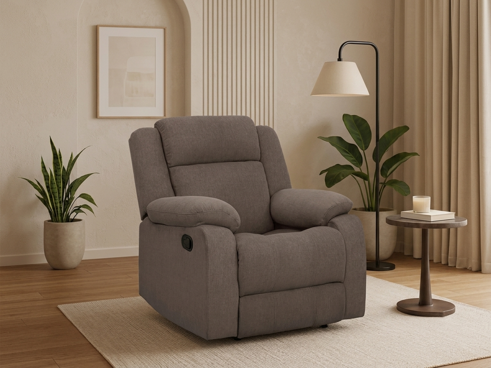 Ashley Recliner  1 Seater In Brown Color