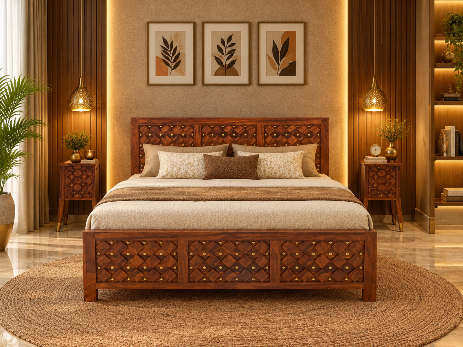 Giri Bed Solid Wood 