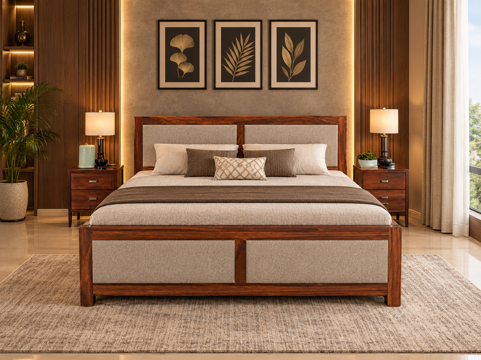 Kalp Bed Solid Wood 