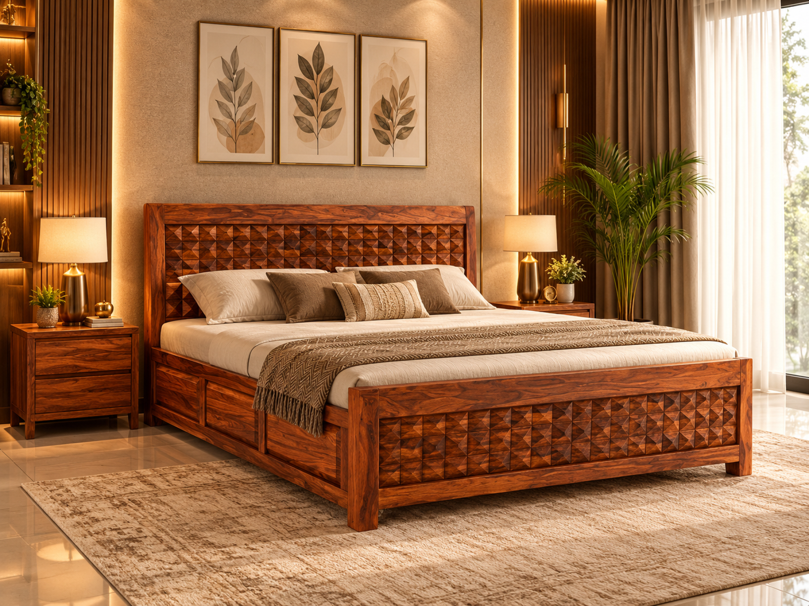 Stupa Bed Solid Wood king Size 