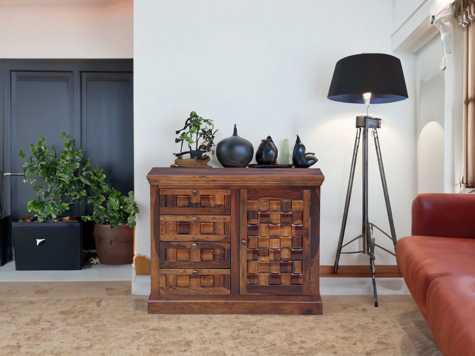 Niwar Solid Wood Sheesham Chest Of Drawer