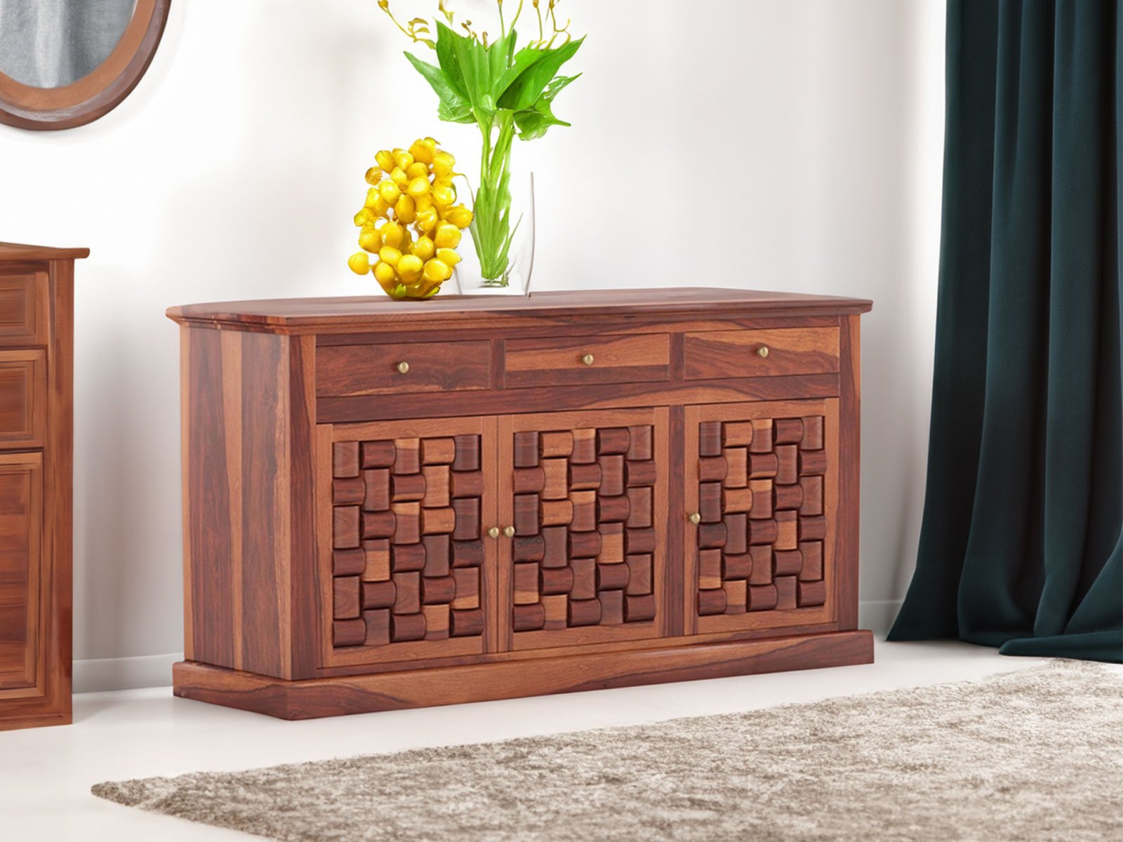 Niwar Solid Wood Sheesham Sideboard 