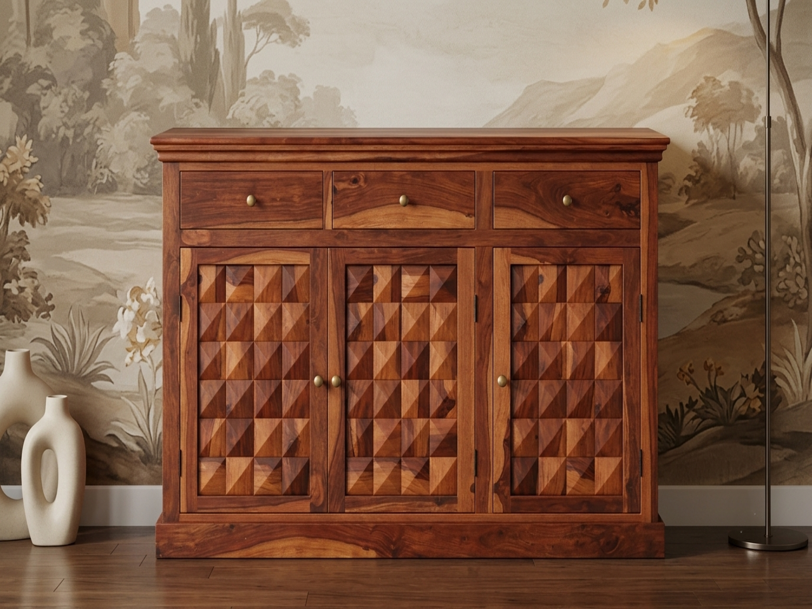 Stupa  Solid Wood  Sheesham Sideboard 