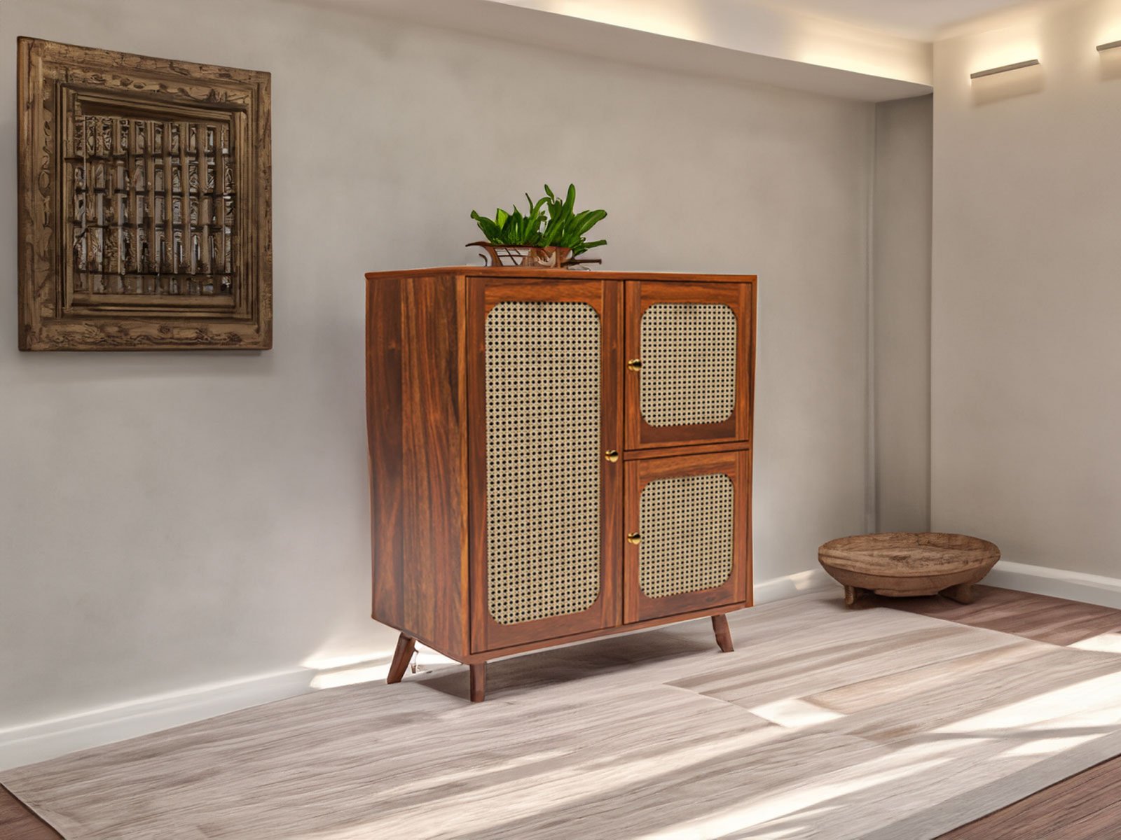 Rukm Solid Wood Sheesham  Sideboard