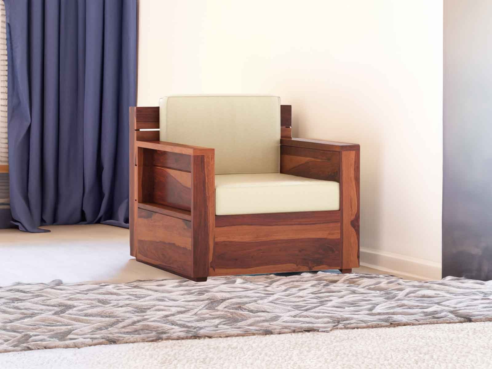 Tadoba Solid Wood Sheesham 1 Seater Sofa