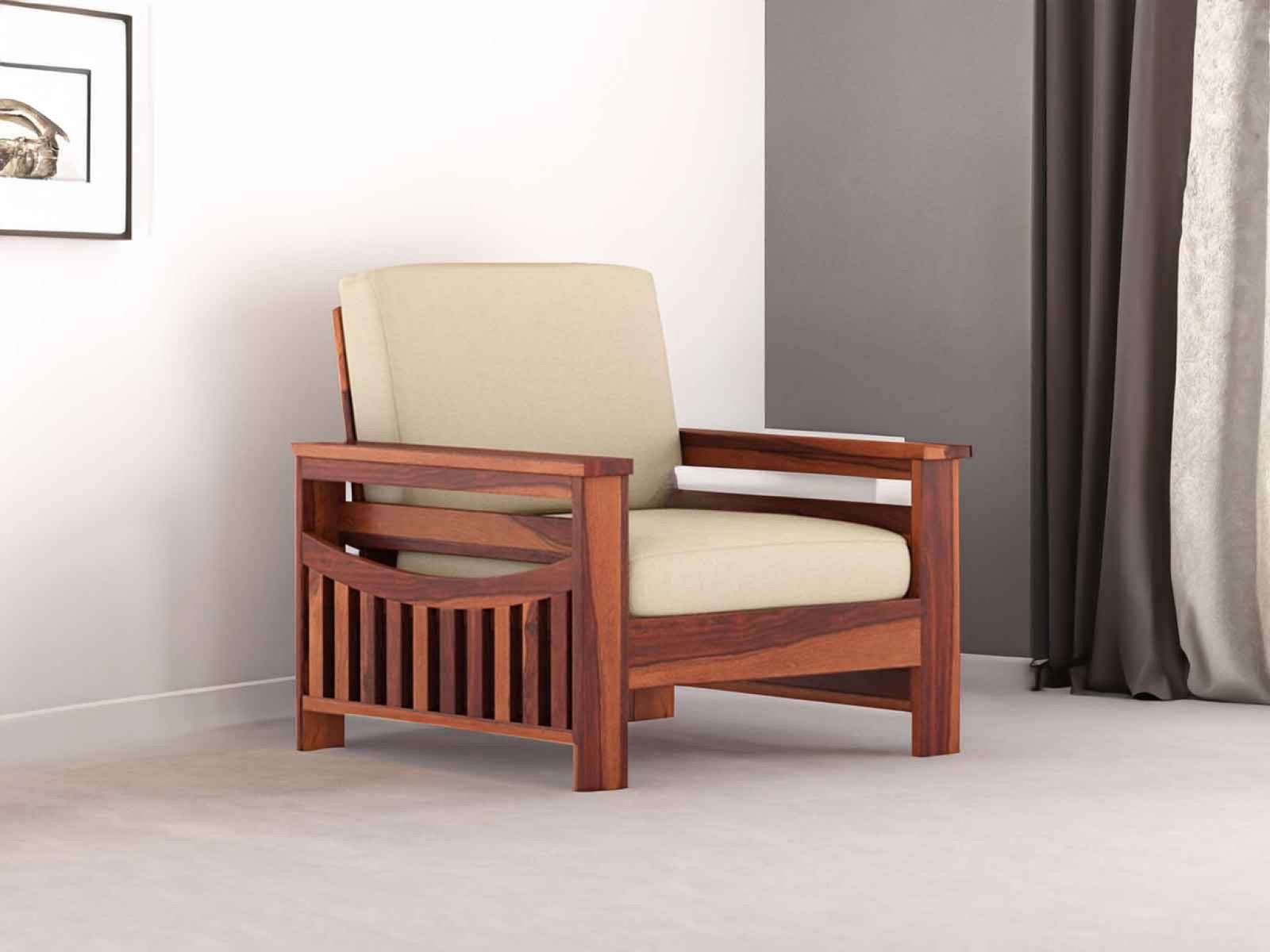 Molai Solid Wood Sheesham 1 Seater Sofa
