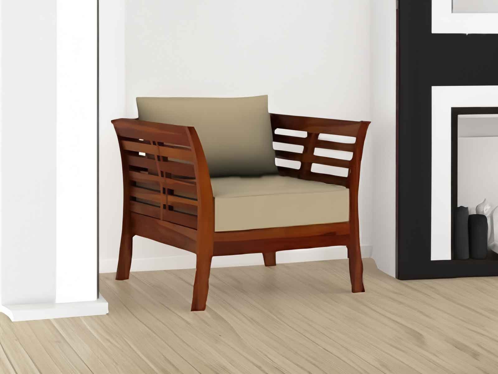 Netra Solid Wood Sheesham 1 Seater Sofa