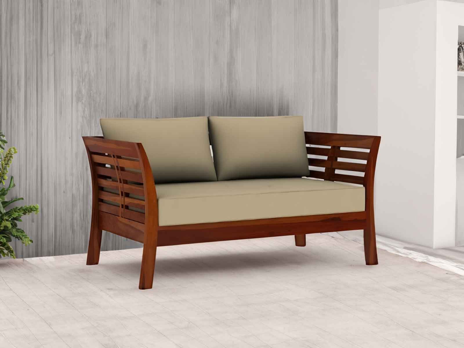 Netra Solid Wood Sheesham 2 Seater Sofa