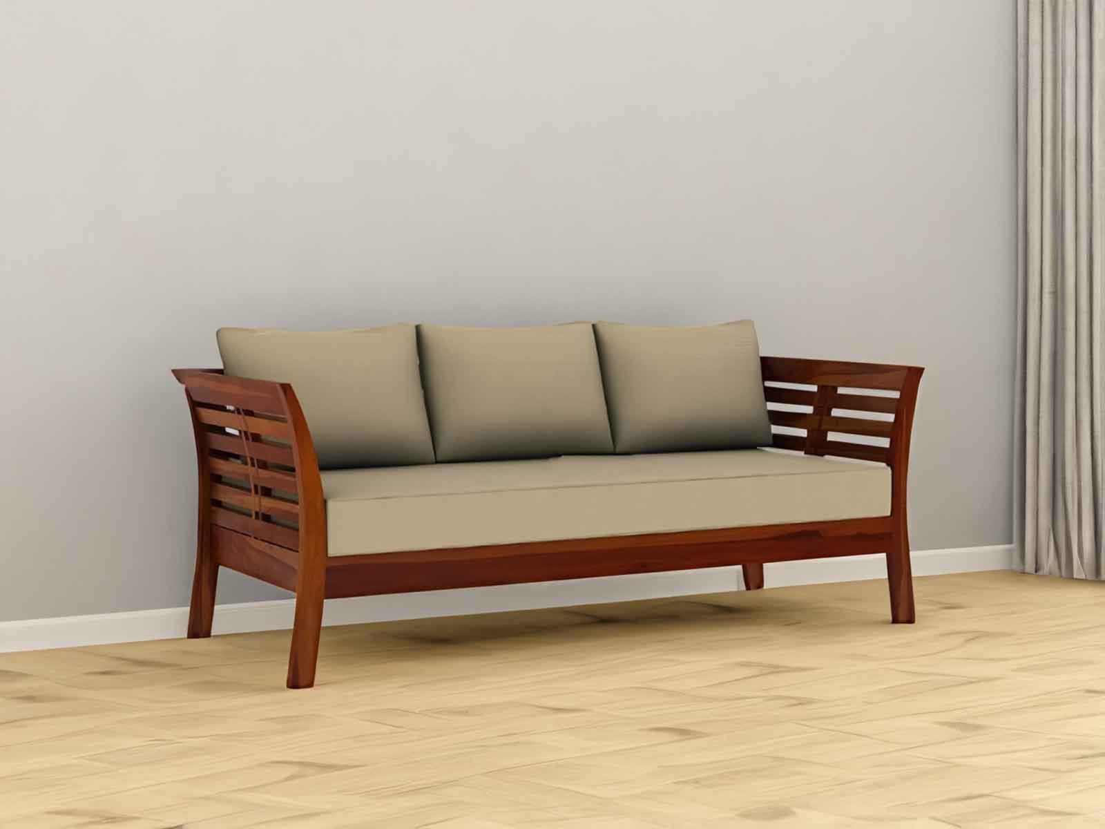 Netra Solid Wood Sheesham 3 Seater Sofa