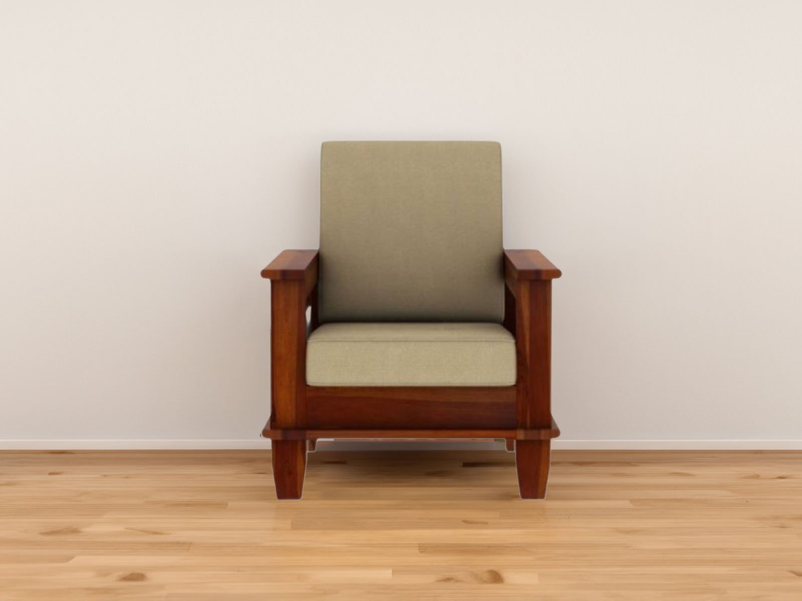 Hansa Solid Wood Sheesham 1 Seater Sofa