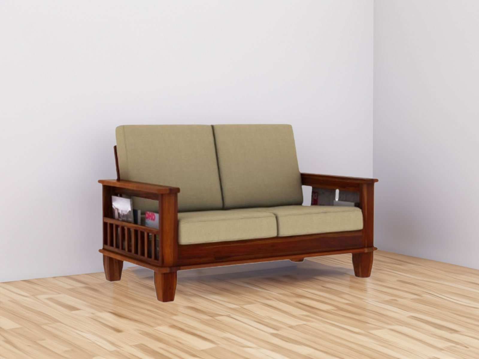 Hansa Solid Wood Sheesham 2 Seater Sofa