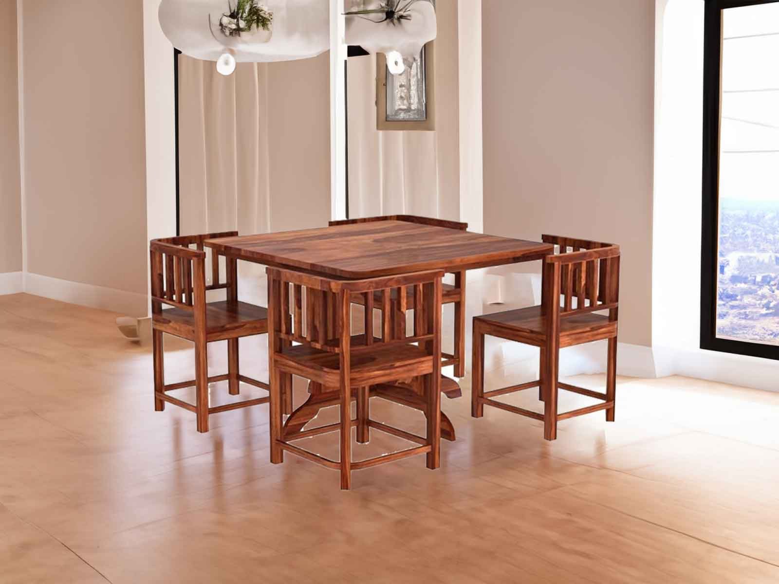 Sara Solid Wood 4 Seater Dining Set