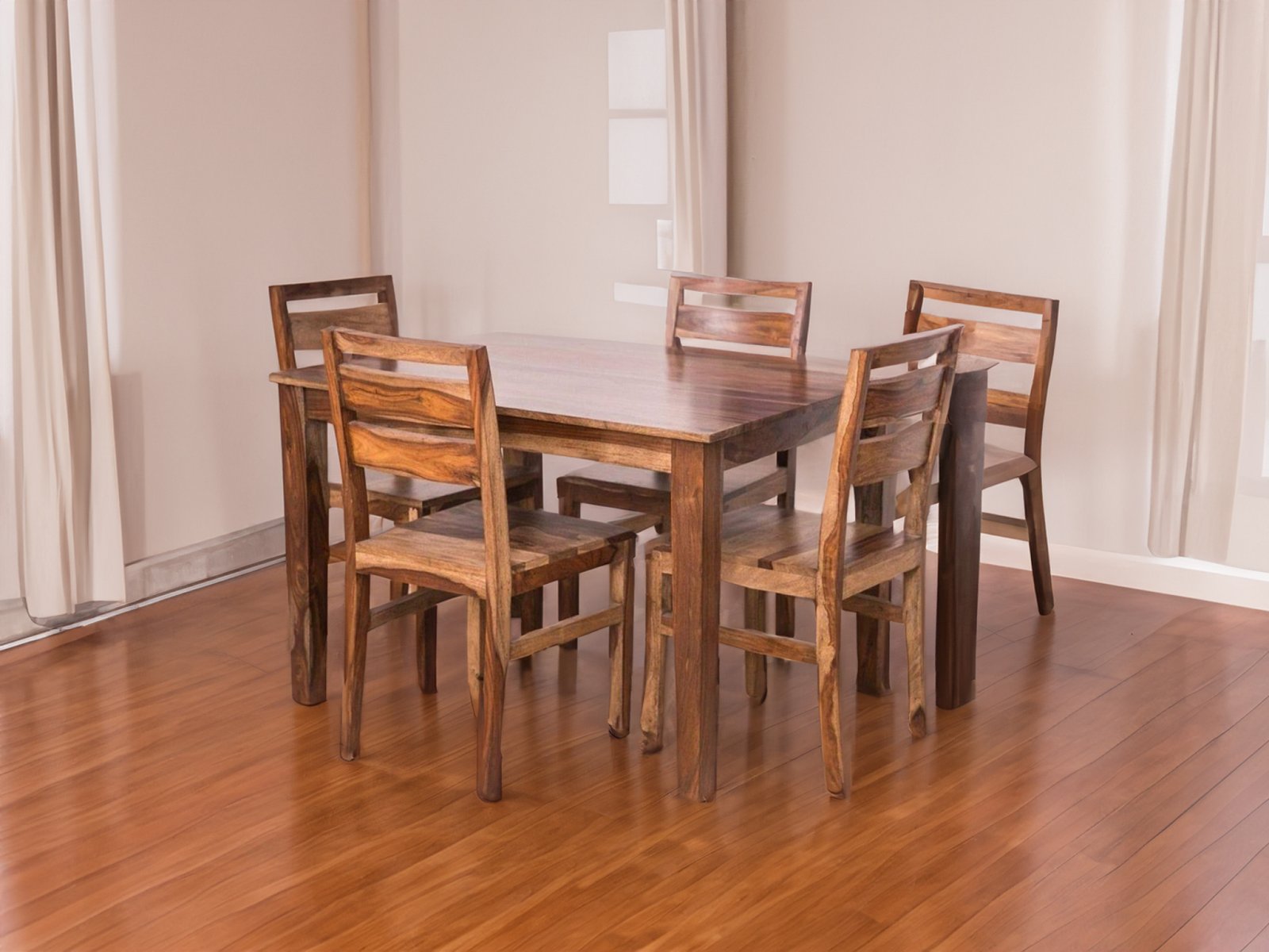Hima Hina Solid Wood 4 Seater Dining Set