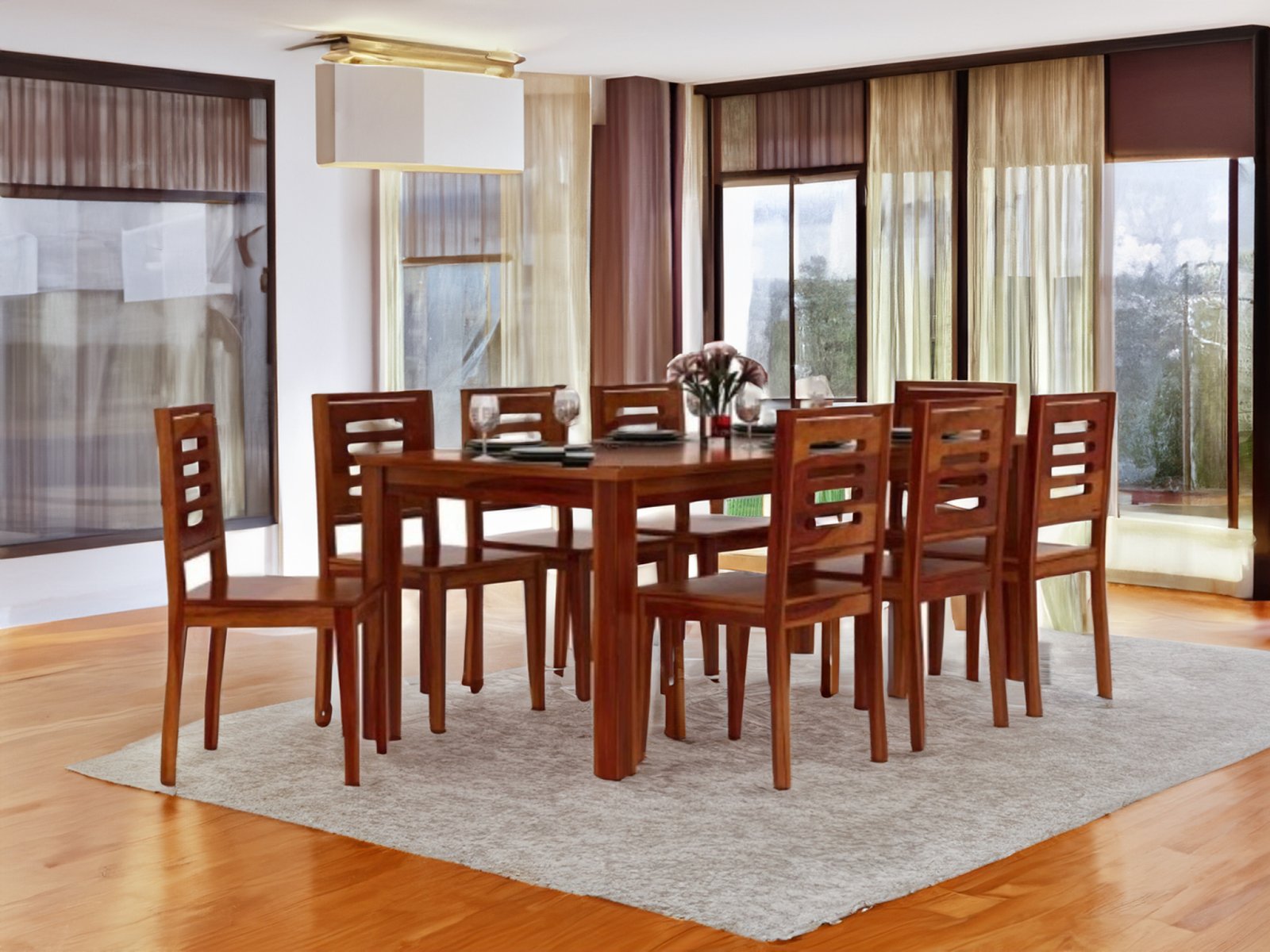 Hina Ulka Solid Wood 8 Seater dining set