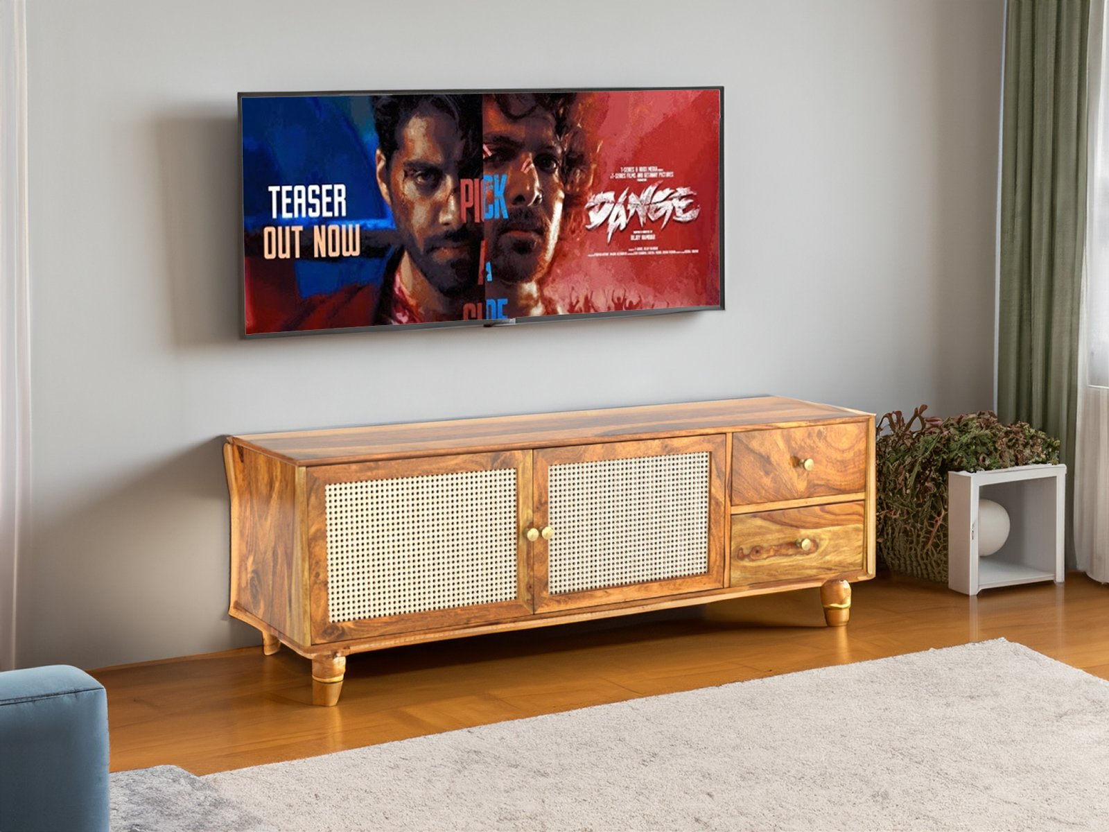 Rukm Solid Wood Tv Unit