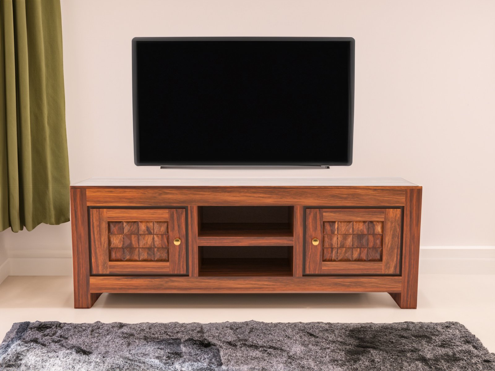 Stupa solid wood tv unit 