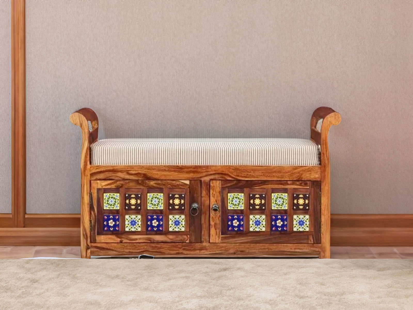 Chitra Solid Wood Settee