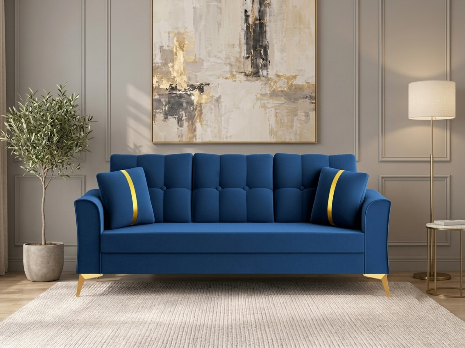Albert Sofa 3 seater In  Blue Color