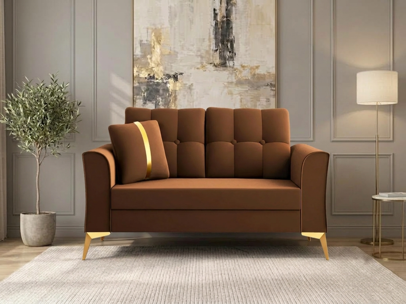 Albert Sofa 2 seater In Brown  Colour