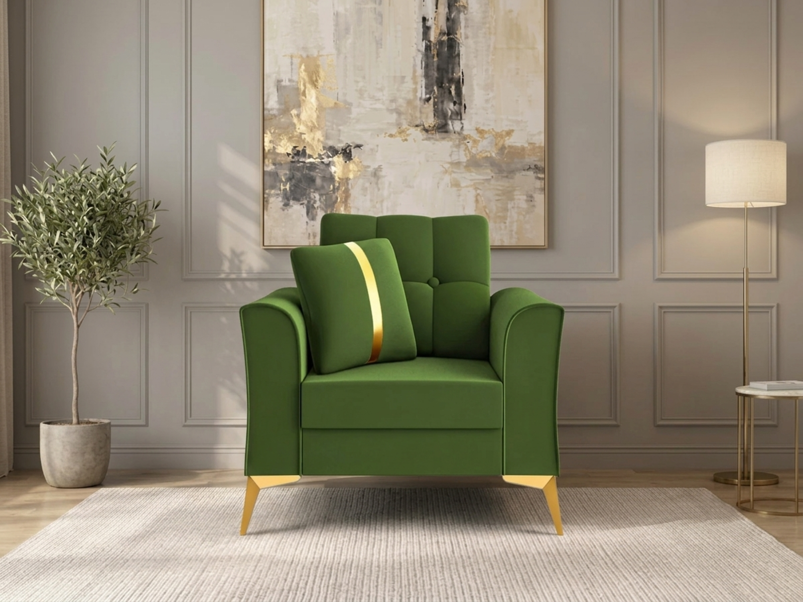 Albert Sofa 1 seater In Green Color