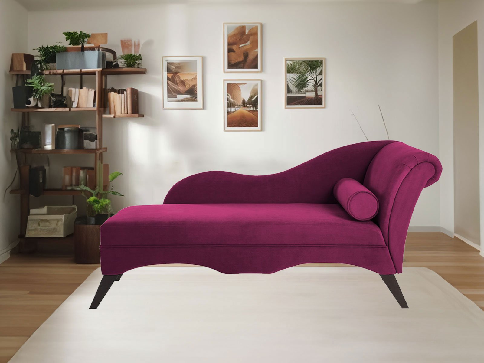 Alba Couch LHS In Pink Mulberry Color  