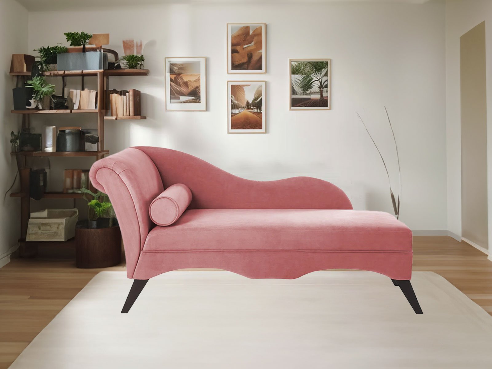 Alba Couch RHS In Baby Pink Color 