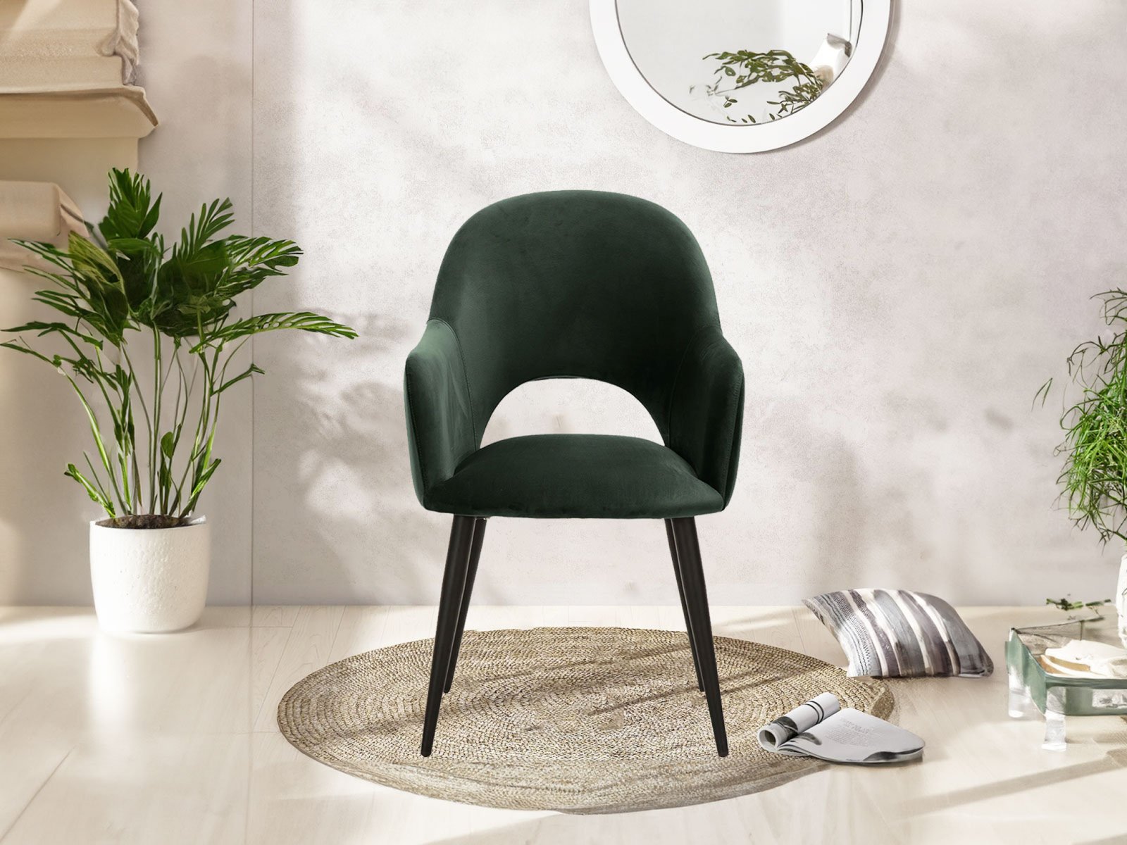 Gozi Chair In Teal Green Color