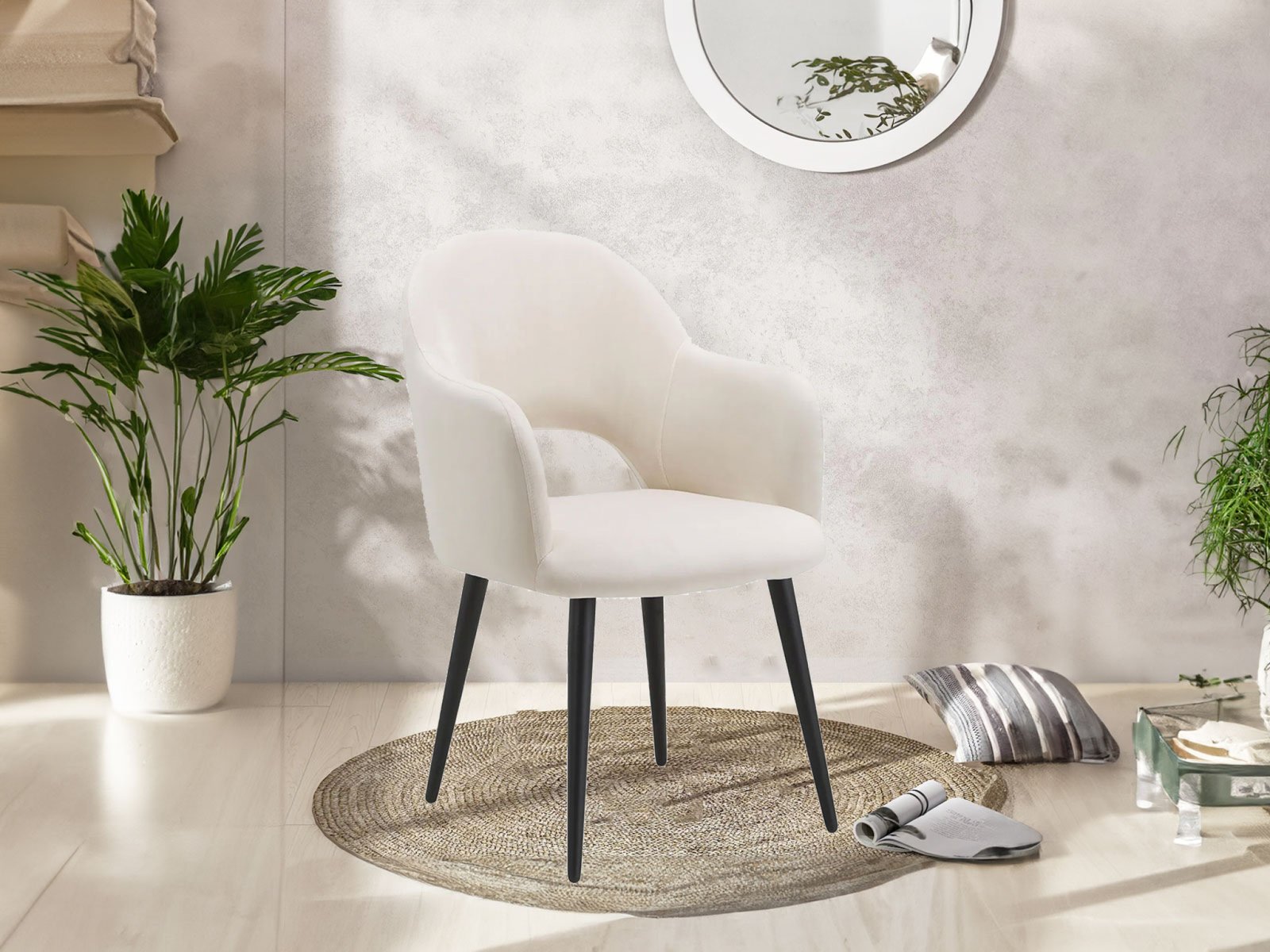 Gozi Chair In  Off White Color