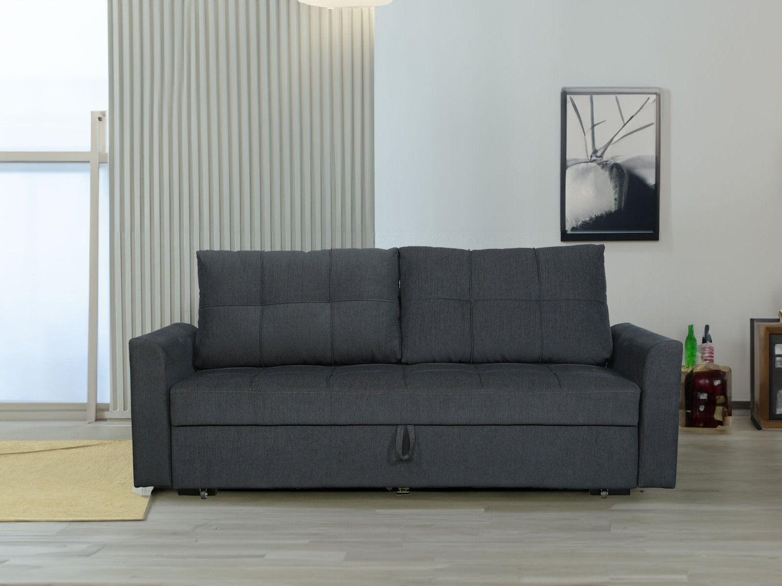 Luiz Sofa Cum Bed In Slate Grey Color