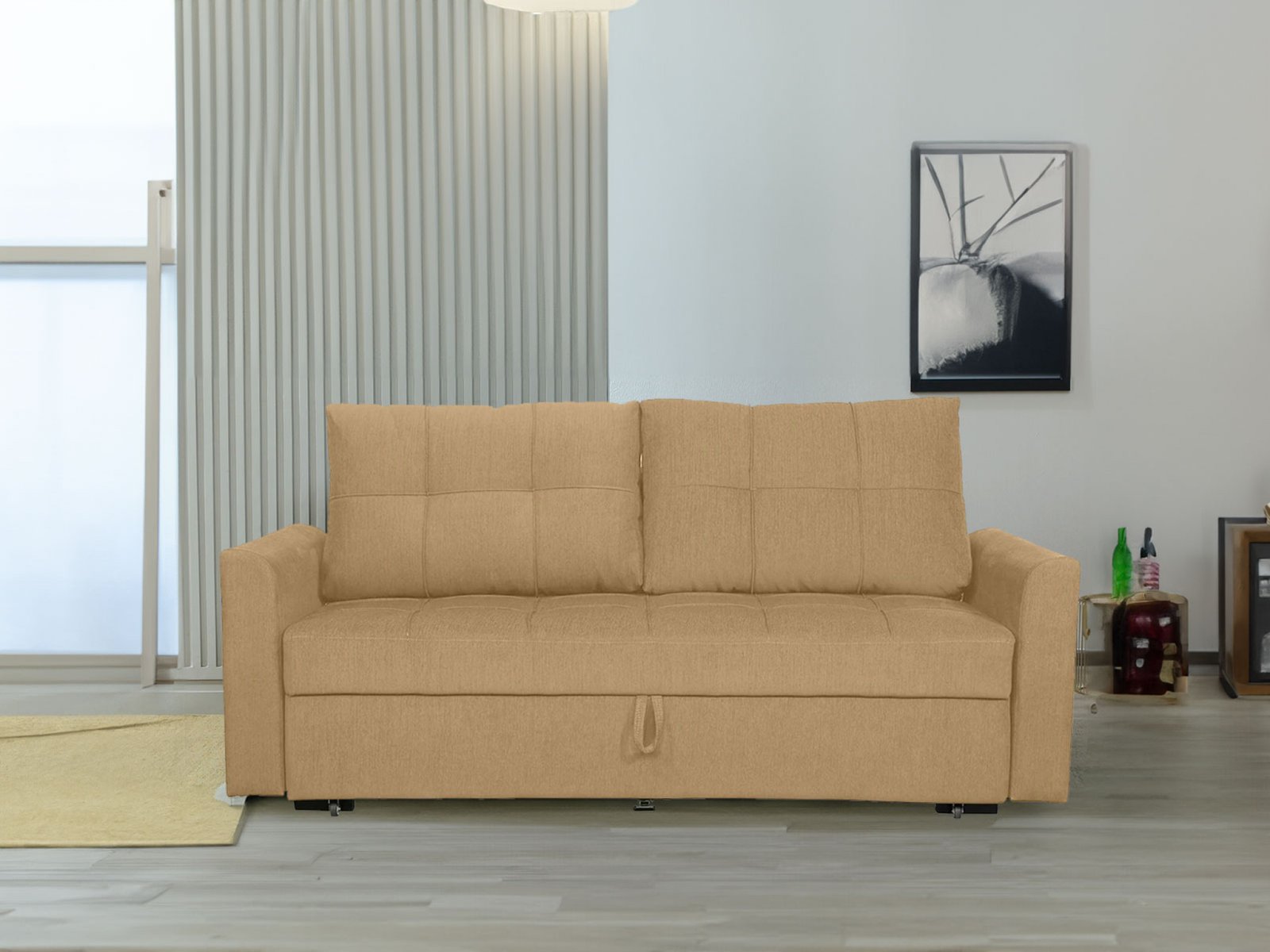 Luiz Sofa Cum Bed In Beige Color