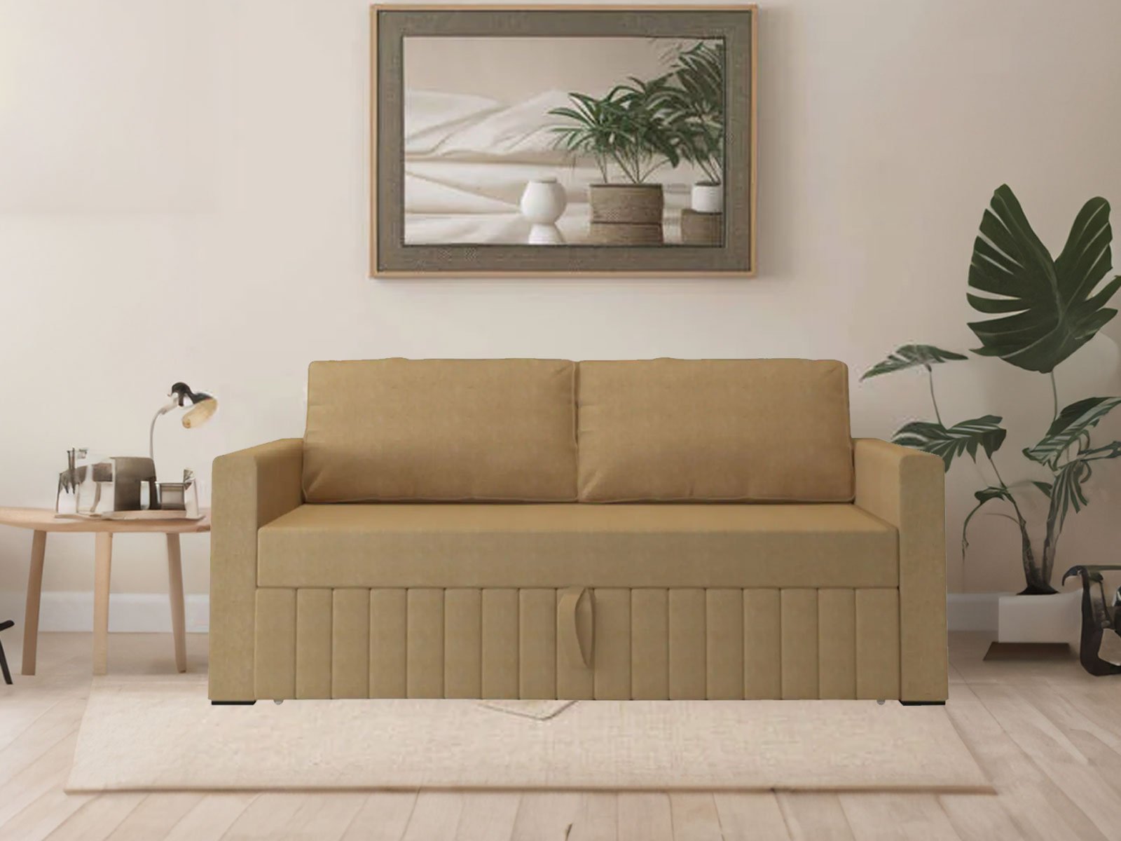 Maya Sofa Cum Bed In Beige Color 