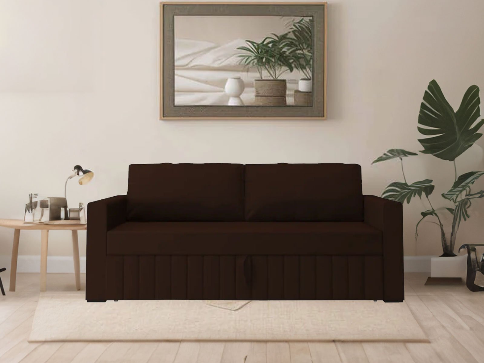Maya Sofa Cum Bed In Brown  Color 