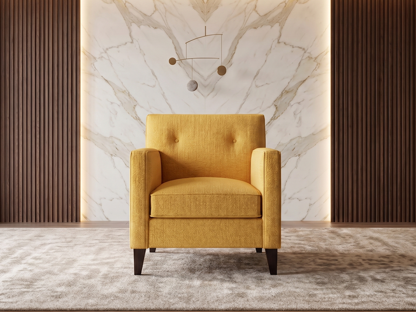 Bali Sofa 1 Seater In Yellow Color 