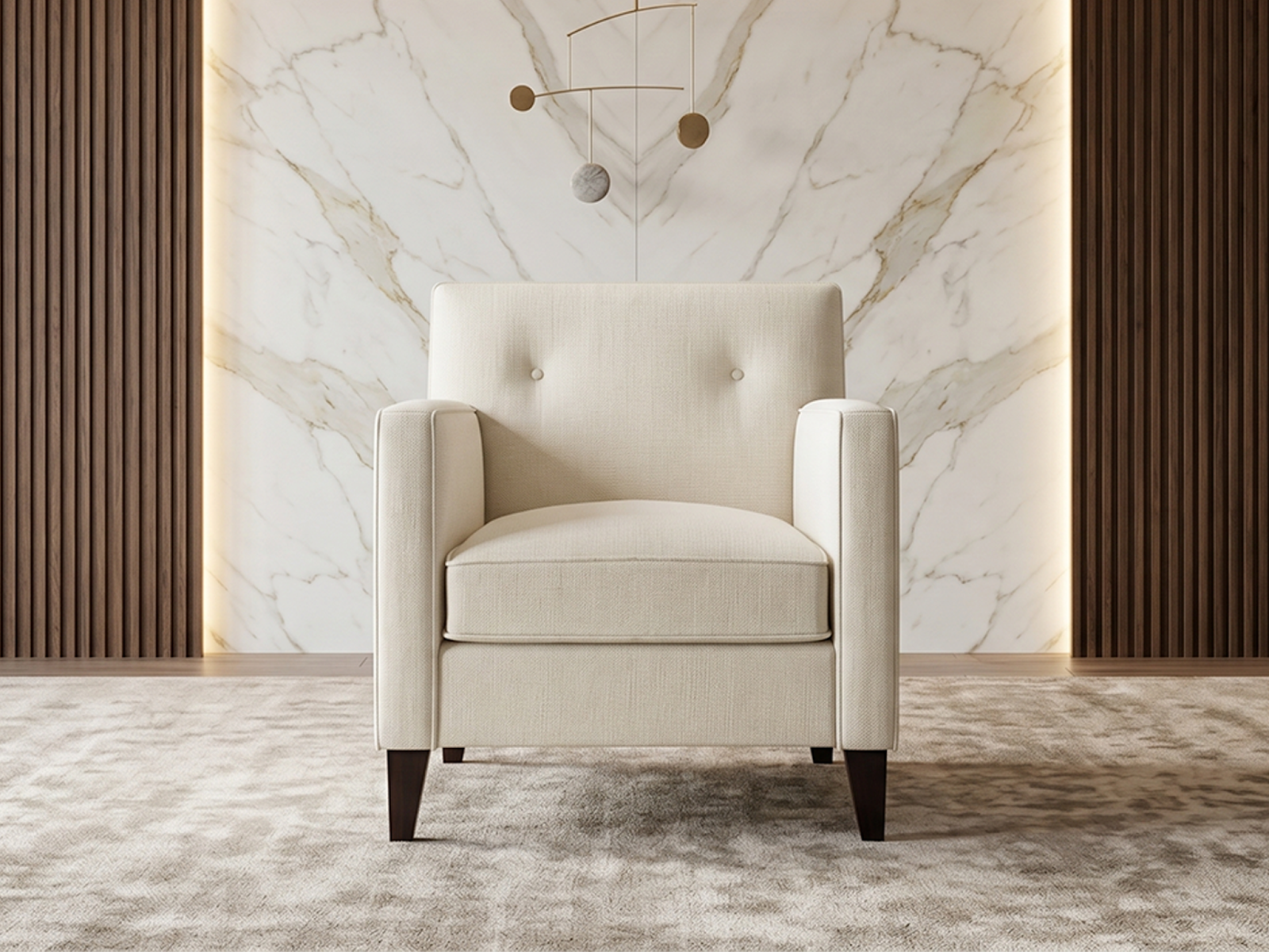 Bali Sofa 1 Seater In  Ivory Cream Color
