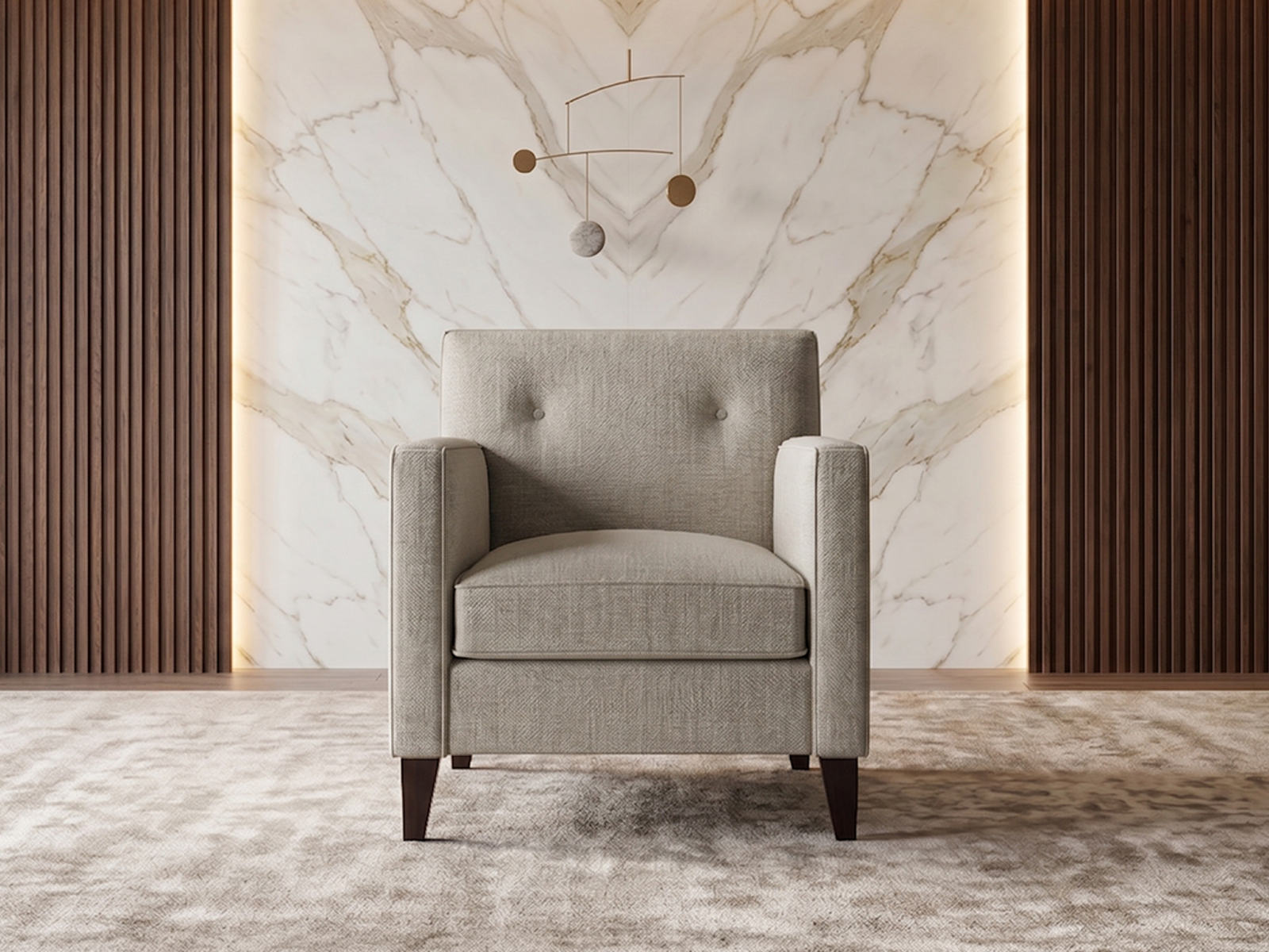 Bali Sofa 1 Seater In Lit Grey Color