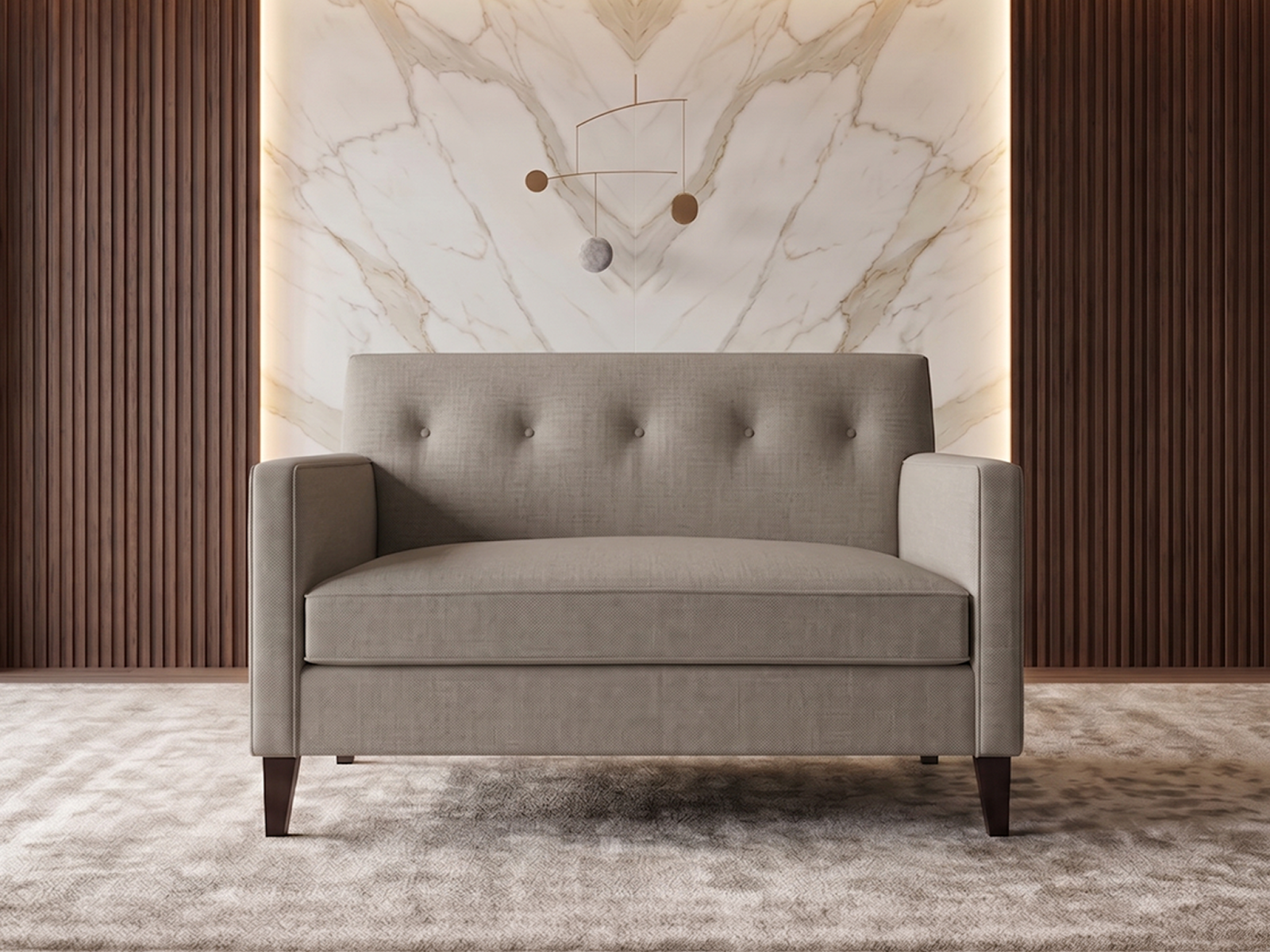 Bali Sofa 2 Seater In Lit Grey Color